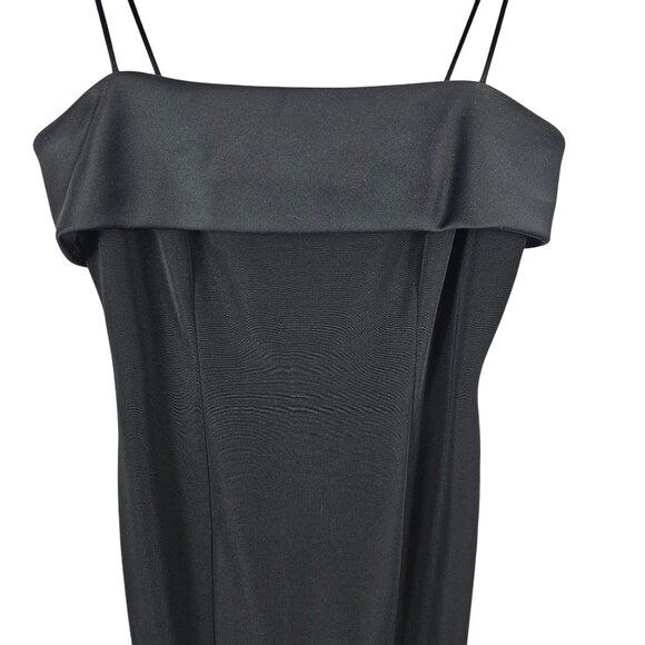 Vtg Alex Evenings Formal Gown 10 Black Timeless Satin Dress Elegant Evening USA - Picture 14 of 16